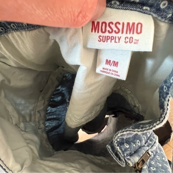 Mossimo Chambray Denim Spaghetti Strap Fit & Flare Circle Print Dress Medium - Picture 4 of 14